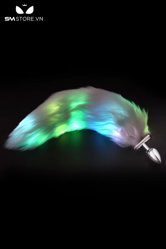 SMT3404 - Đuôi cáo cosplay có đèn led phát sáng dài 38cm với butt plug inox
