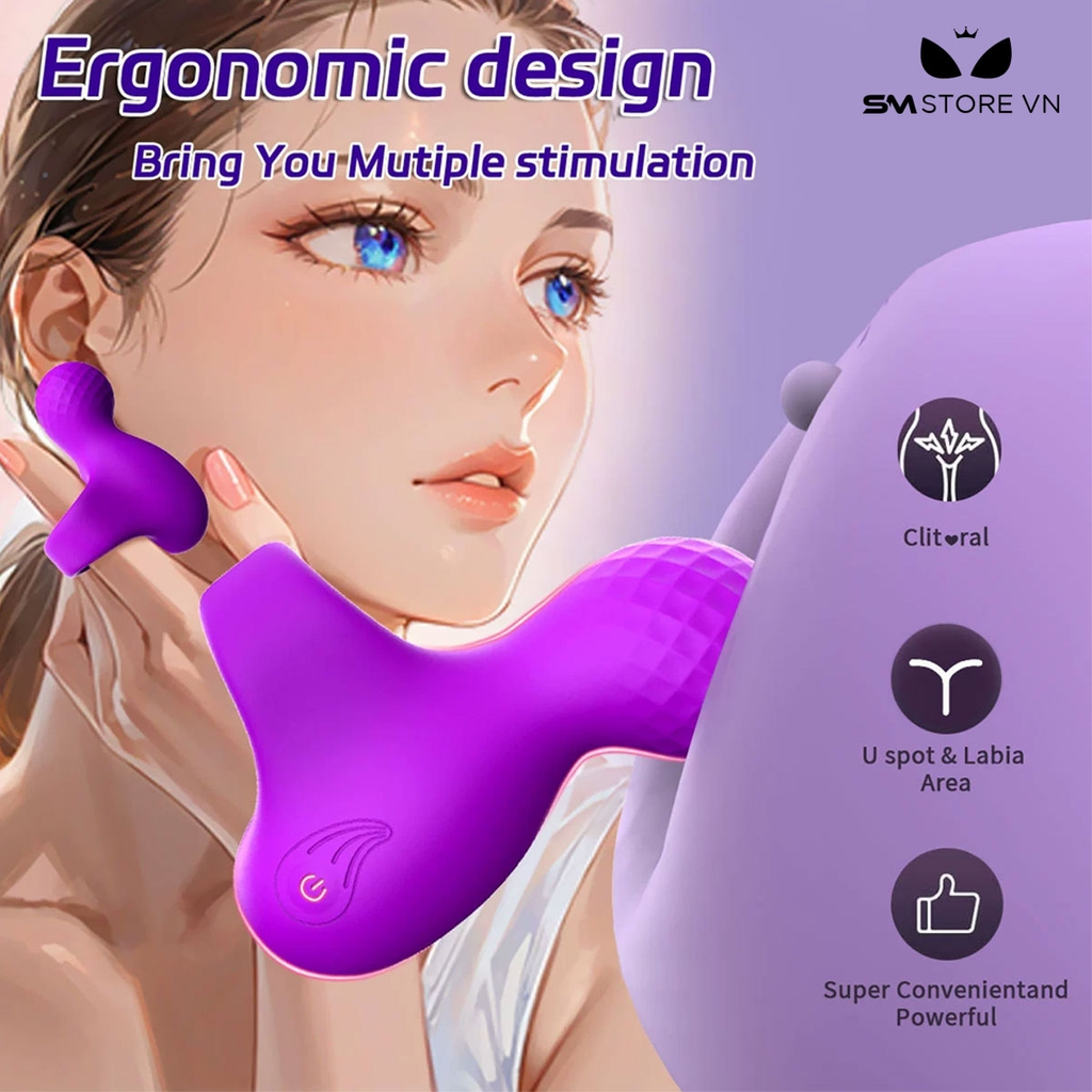 SMT3514 - Máy rung âm vật hình thoi nổi đeo tay dài 8.6cm sạc điện