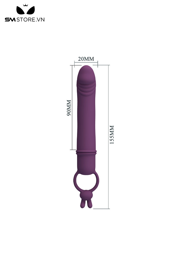 SMT3602 - Máy rung 2 đầu dương vật và tai thỏ Pretty Love dài 155mm
