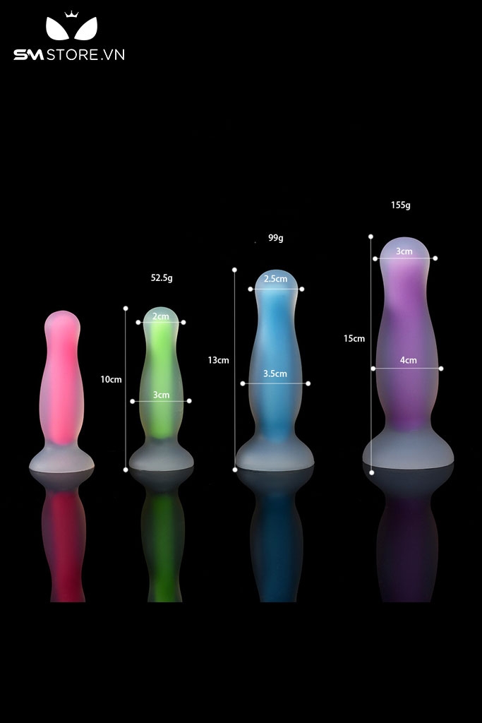 SMT3946 - Đồ chơi hậu môn anal play phát sáng đế dính tường silicon