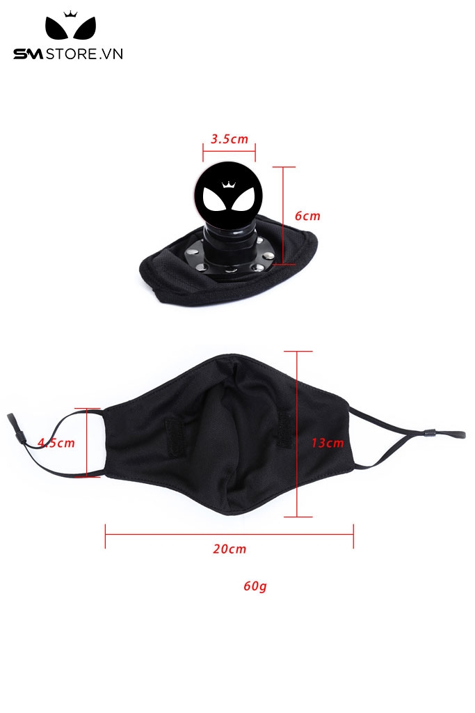 SMT4090 - Khẩu trang penis gag silicon mini đầu dương vật dài 6cm