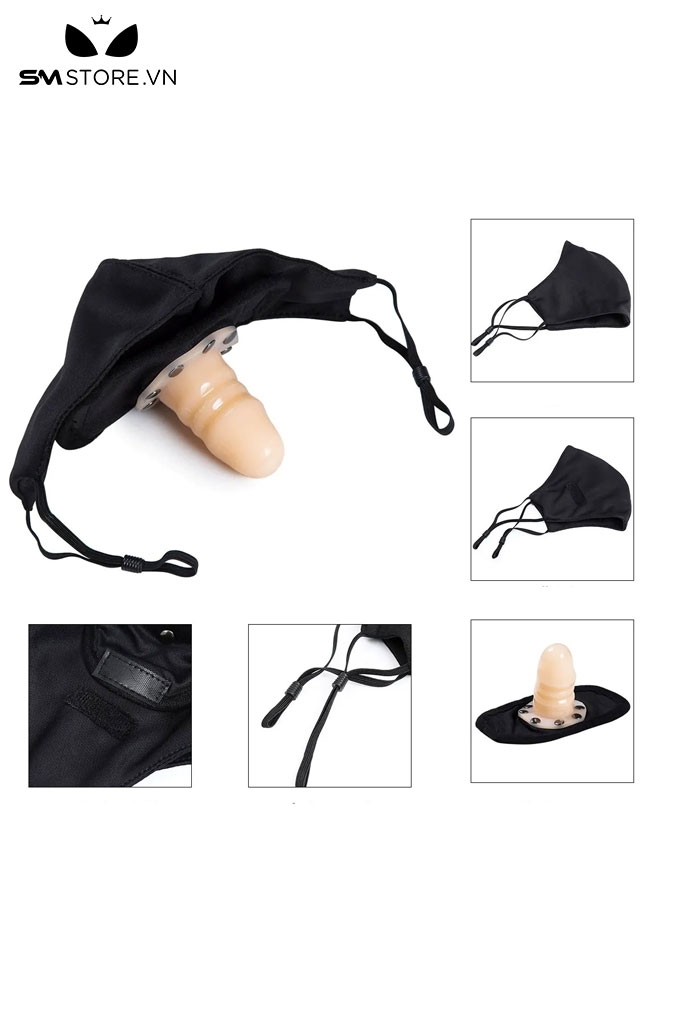 SMT4090 - Khẩu trang penis gag silicon mini đầu dương vật dài 6cm