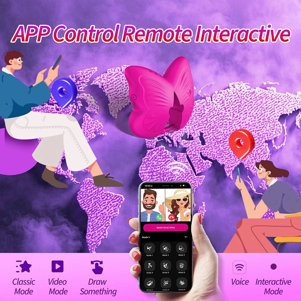 SMT4123 - Kẹp núm vú rung ngụy trang cánh bướm điều khiển qua APP