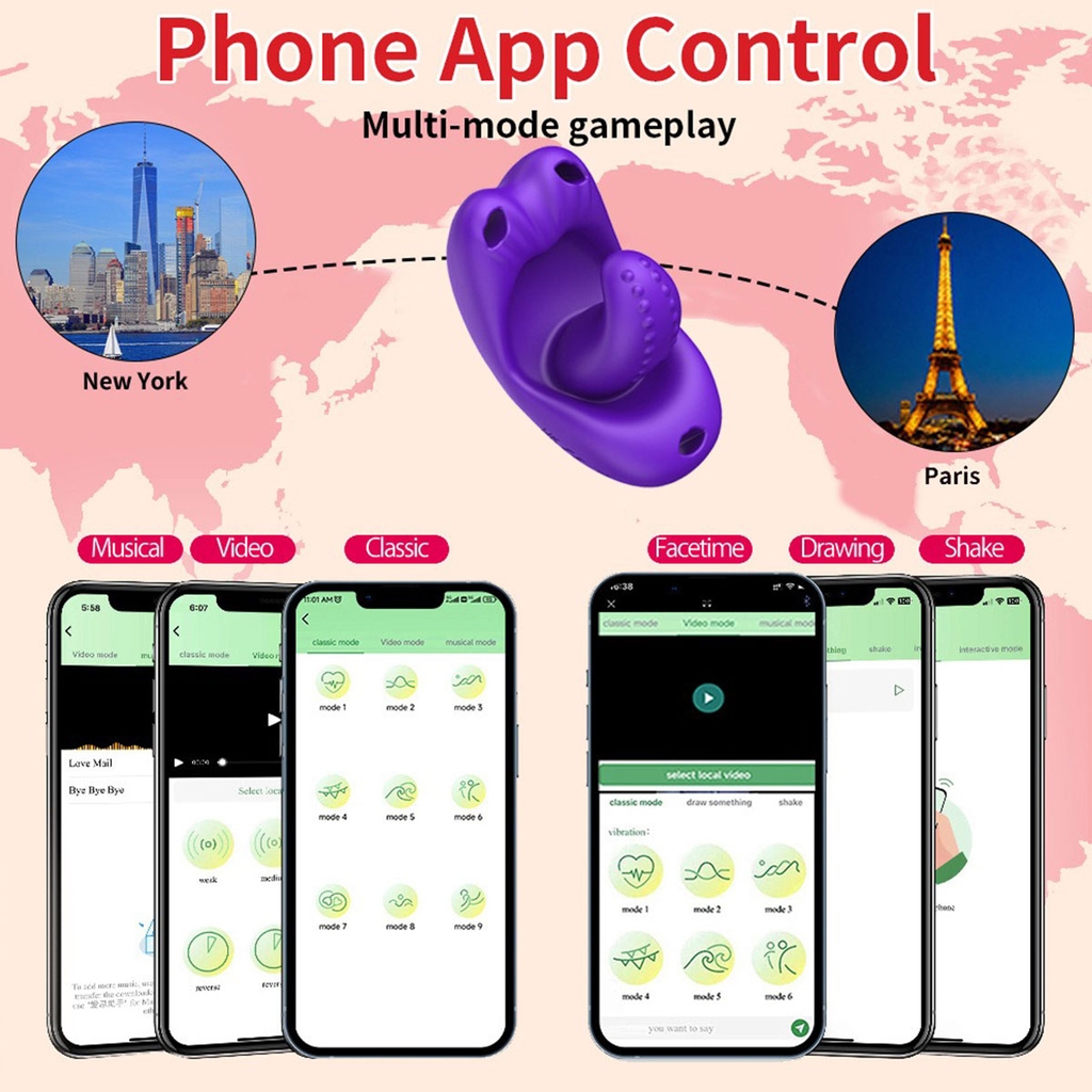 SMT4124 - Quần lót rung với lưỡi liếm có gai điều khiển qua APP