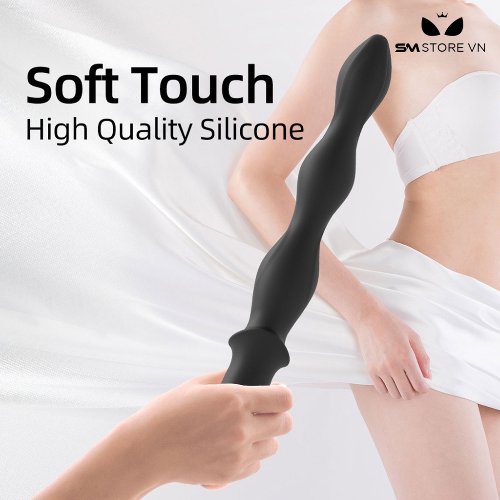SMT4432 - Anal beads silicon có 10 chế độ rung sạc điện dài 261mm