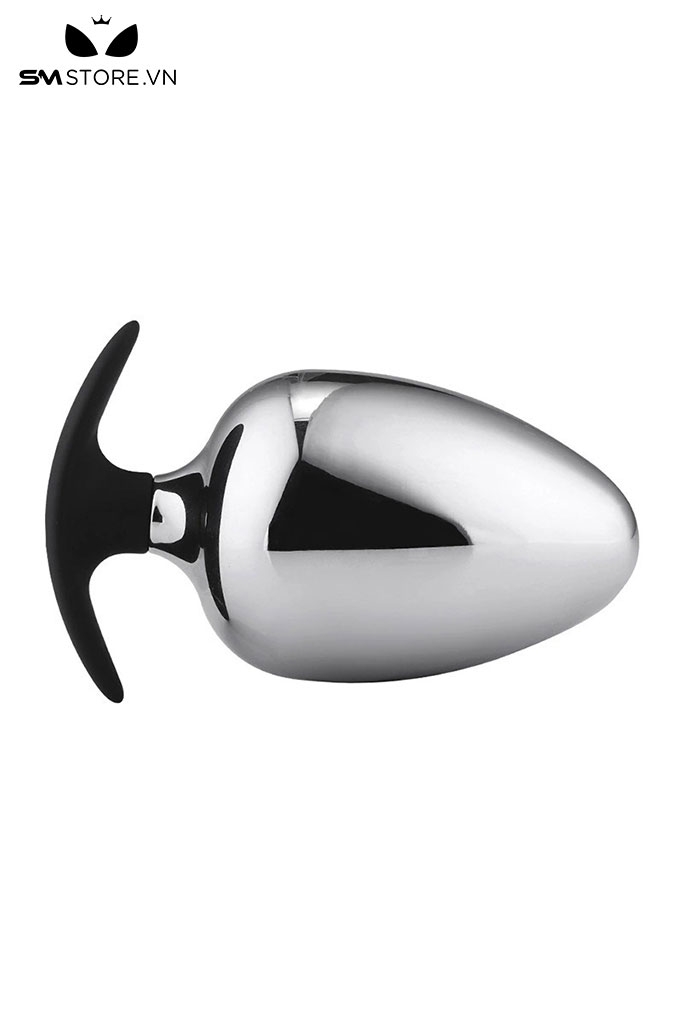 SMT4520 - Butt plug hậu môn inox cao cấp với đế silicon cong