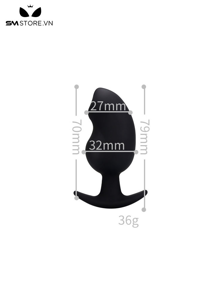 SMT4920 - Butt plug silicon với đường cong lượn sóng đế hình chữ T