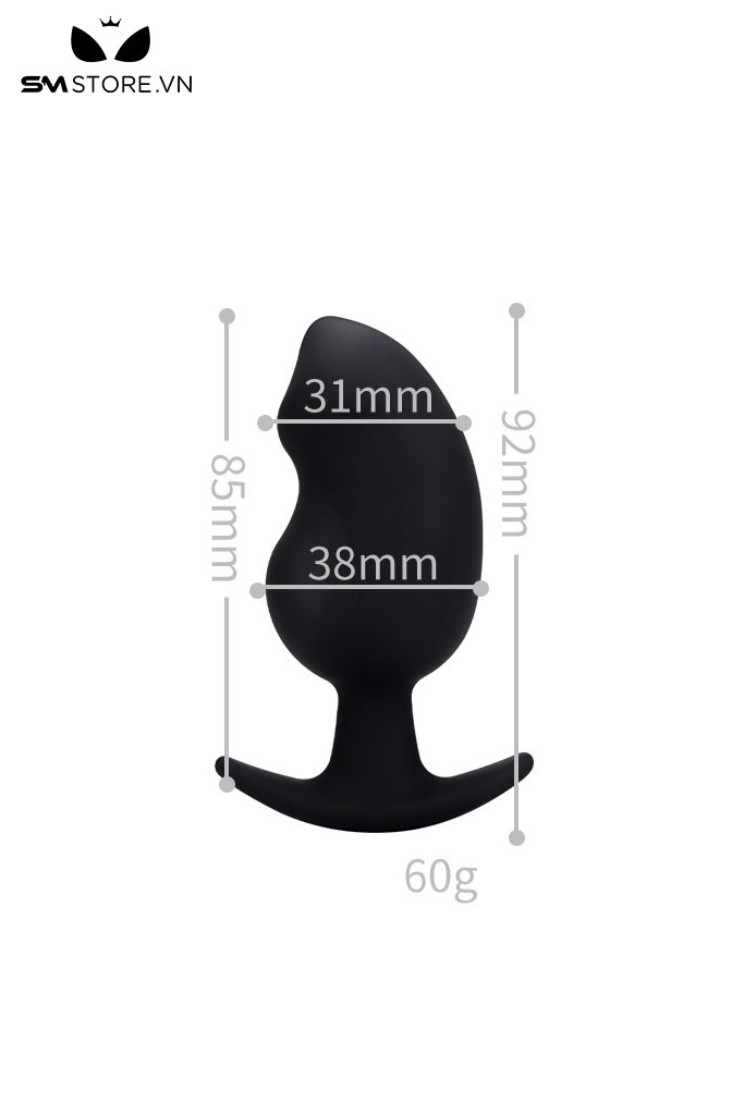 SMT4920 - Butt plug silicon với đường cong lượn sóng đế hình chữ T