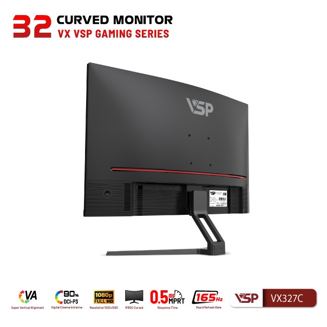 Màn hình cong Gaming VSP VX327C (31.5inch / VA / FHD / 165Hz / 0.5Ms / Adaptive Sync)