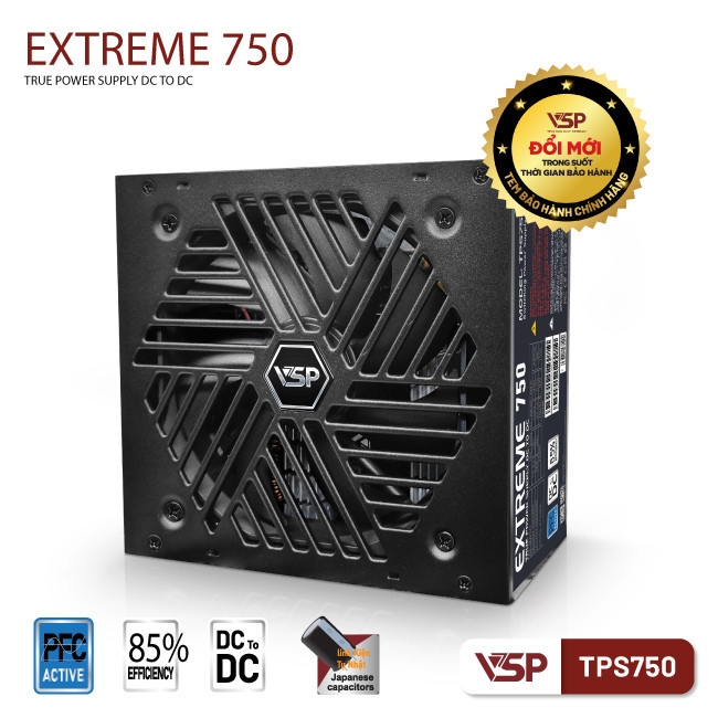 Nguồn Máy Tính VSP Extreme TPS750 - 750W - DC to DC - Công Suất Thực - Chuẩn ATX