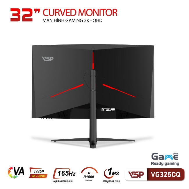 Màn hình Cong Gaming VSP VG325CQ (31.5inch / 2K / VA / 165Hz / 1ms / FreeSync)