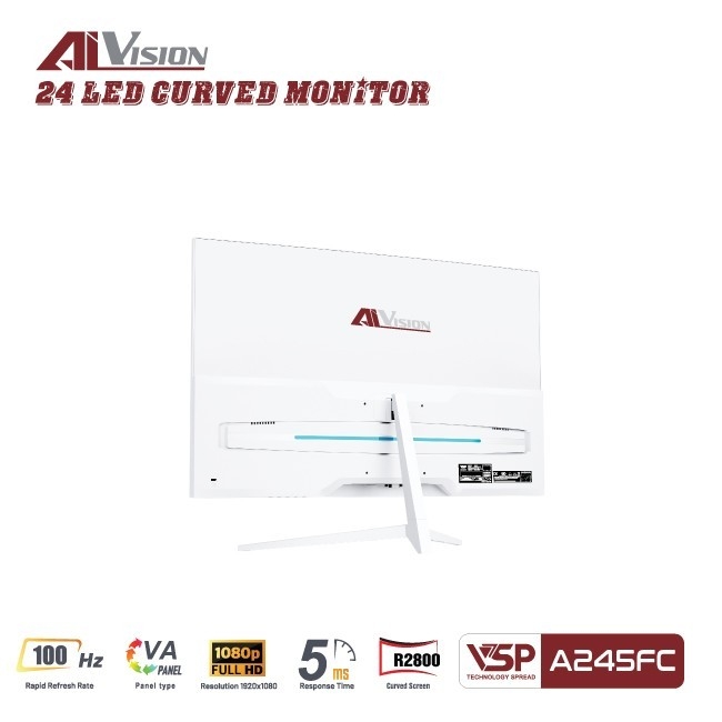 Màn hình cong AiVision A245FC (24inch | FHD | VA | 100Hz | 5ms) - White