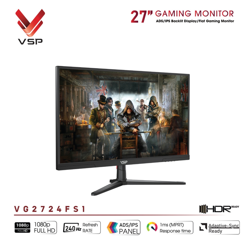 Màn hình Gaming VSP VG2724FS1 (27inch / IPS / FHD / 240Hz / 1ms / FreeSync)