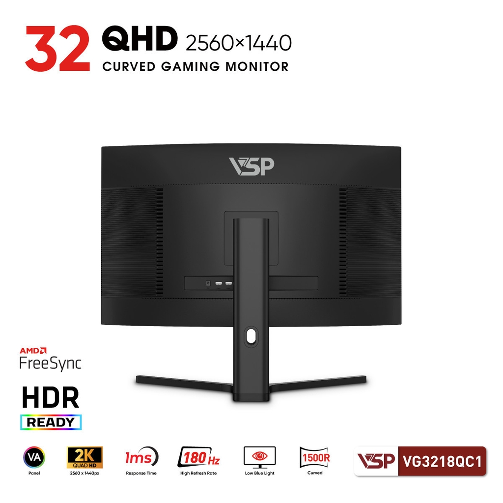 Màn hình cong Gaming VSP VG3218QC1 (32inch / 2K / VA ELED / 180Hz / 1ms / R1500)