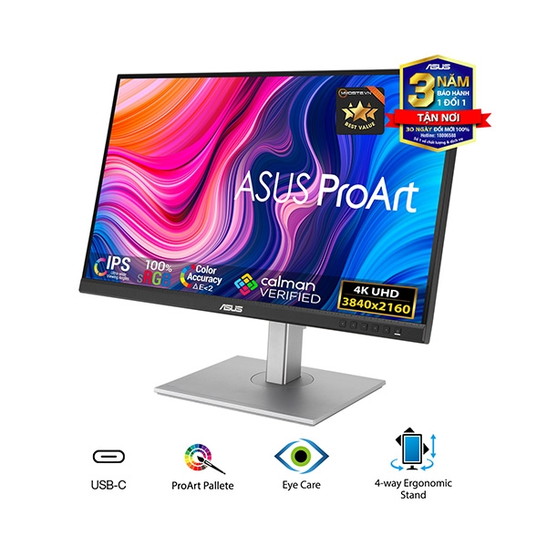 Màn hình đồ họa Asus ProArt PA279CV/J (27Inch/ 4K (3840 x 2160)/ 5ms/ 350cd/m2/ IPS/ Loa/USB-C)