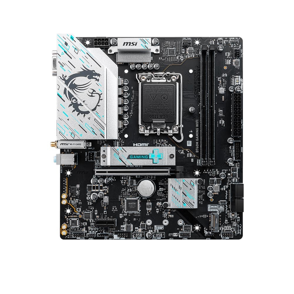 Mainboard MSI B760M GAMING WIFI (Intel B760/ Socket 1700/ M-ATX/ 2 khe ram/ DDR5/ 2.5 Gigabit LAN)
