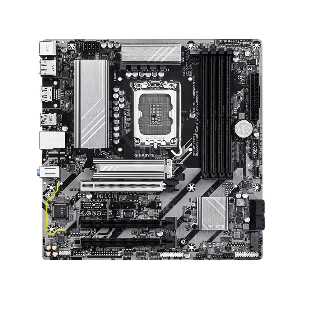 Mainboard Gigabyte B860M DS3H DDR5 (Intel B860/ Socket 1851/ M-ATX/ 4 khe ram/ 2.5 Gigabit LAN)