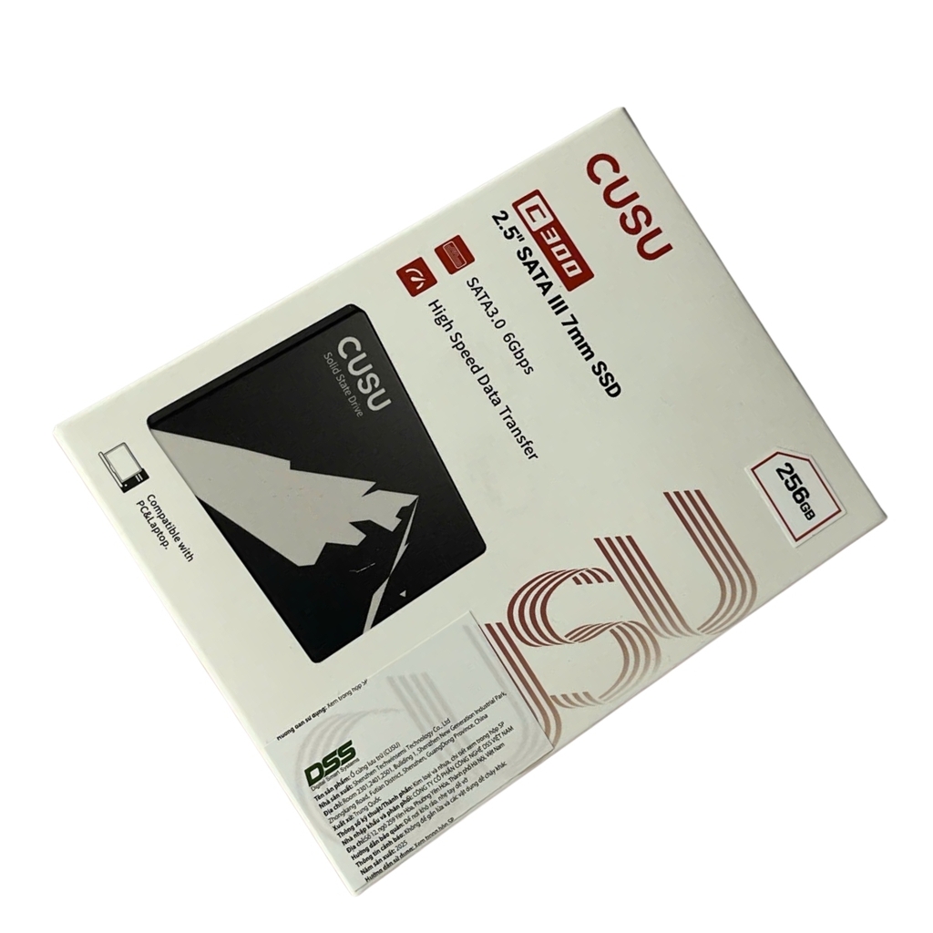 Ổ cứng SSD CUSU 256GB C300 2.5 SATAIII 3D NAND (Đọc 520 MB/s - Ghi 430 MB/s)