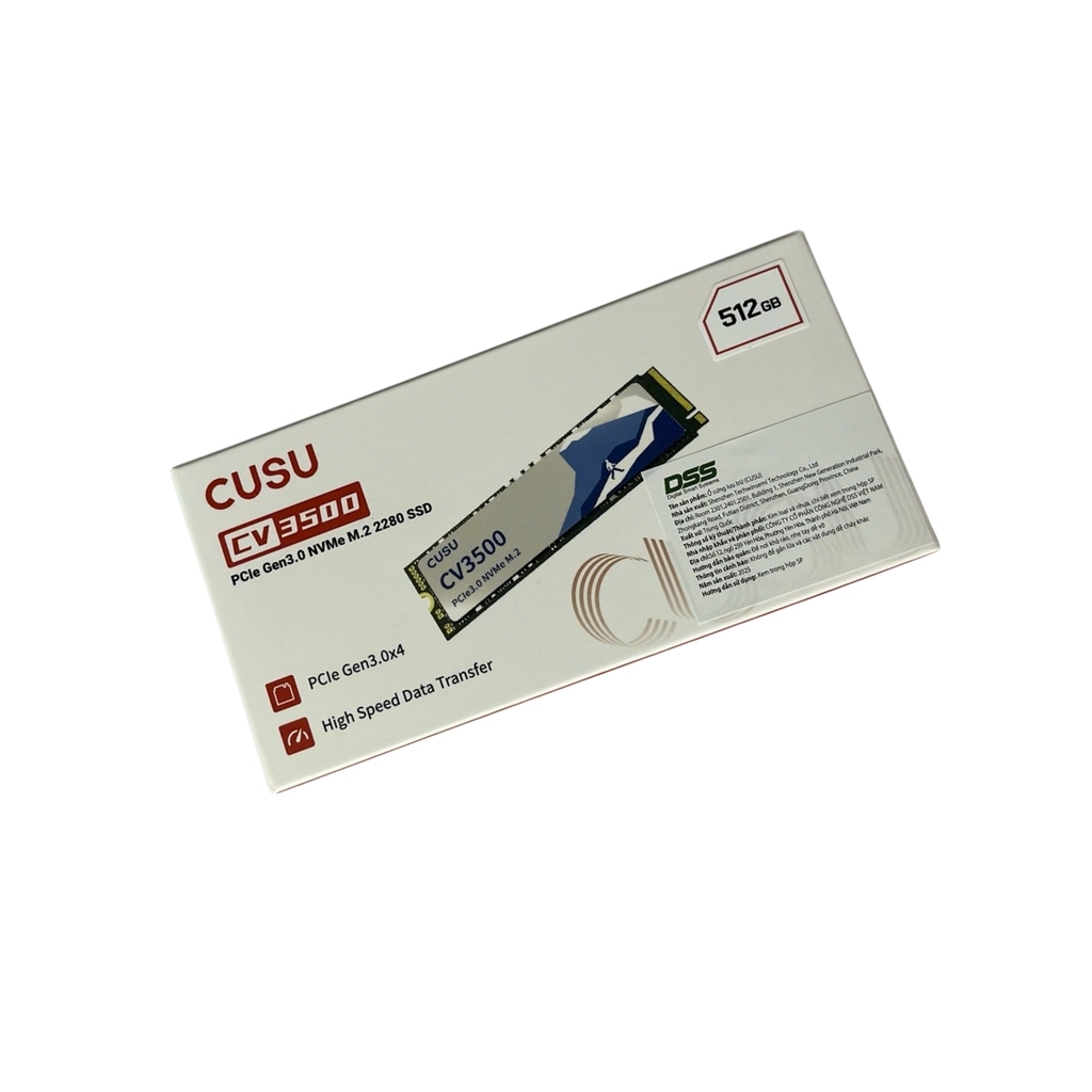 Ổ cứng SSD CUSU 512GB CV3500Q PCIe 3x4 M.2 2280 NVMe ( Đọc 3500 MB/s - Ghi 2500 MB/s)