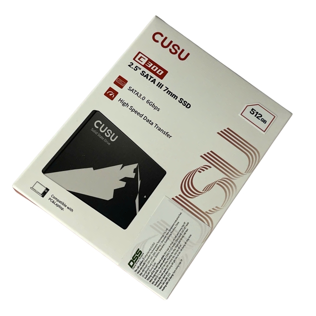 Ổ cứng SSD CUSU 512GB C300 2.5 SATAIII 3D NAND (Đọc 520 MB/s - Ghi 450 MB/s)