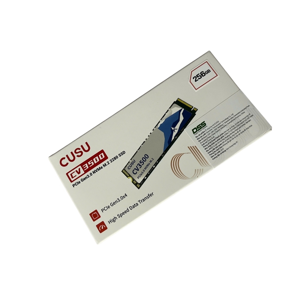 Ổ cứng SSD CUSU 256GB CV3500Q PCIe 3x4 M.2 2280 NVMe ( Đọc 3000 MB/s - Ghi 1300 MB/s)