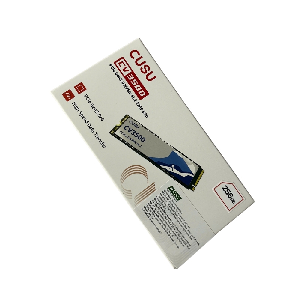 Ổ cứng SSD CUSU 256GB CV3500Q PCIe 3x4 M.2 2280 NVMe ( Đọc 3000 MB/s - Ghi 1300 MB/s)