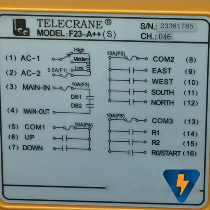 Điều khiển cẩu trục từ xa 12 nút Telecrane F23-A++ (S)