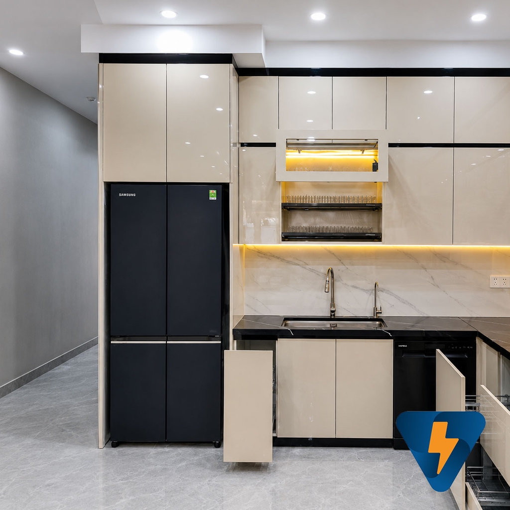 Tủ bếp nhựa đặc PVC phủ Acrylic Quận 8, HCM