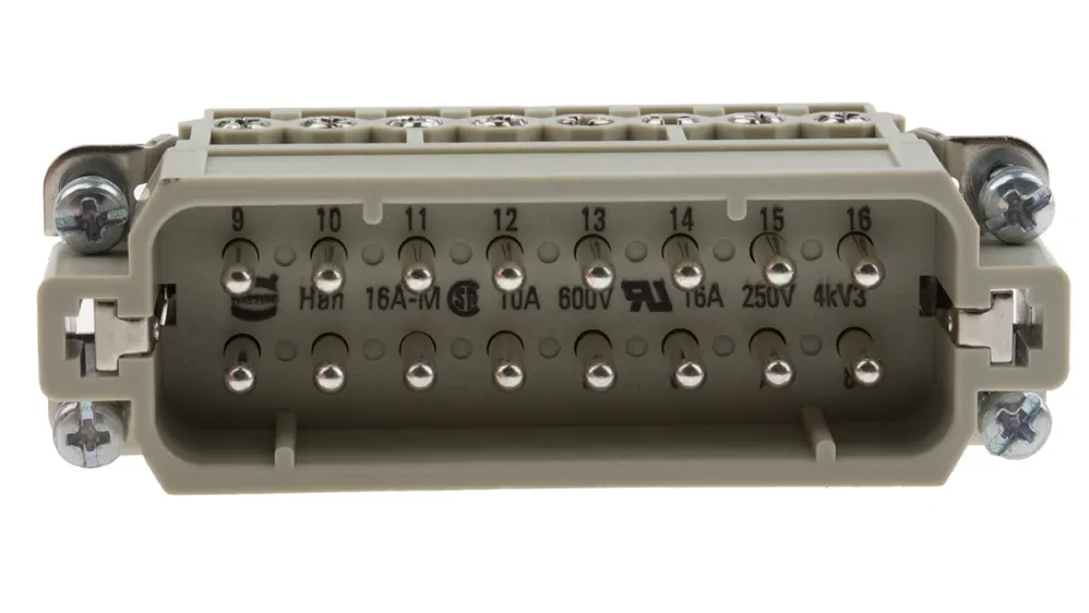 Han 16A Inserts Currents up to 16 A