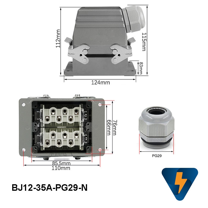 Bộ giắc cắm công nghiệp 35A