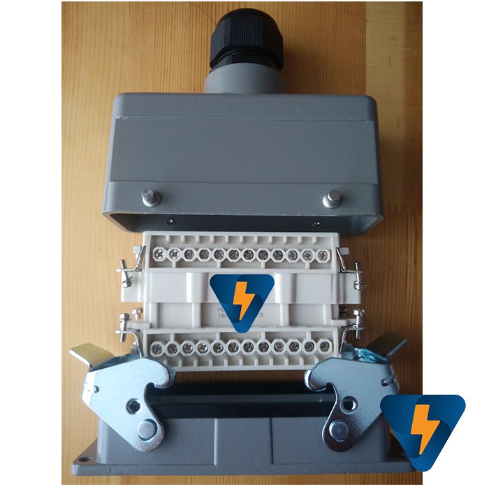 Giắc cắm (jack cắm) phích cắm 16 chân 16A HDC-HE-016-F HDC-HE-016-M hướng lên