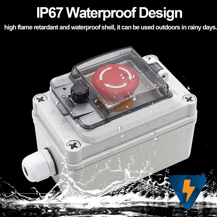 Hộp công tắc nút nhấn báo cháy ngắt điện chống nước