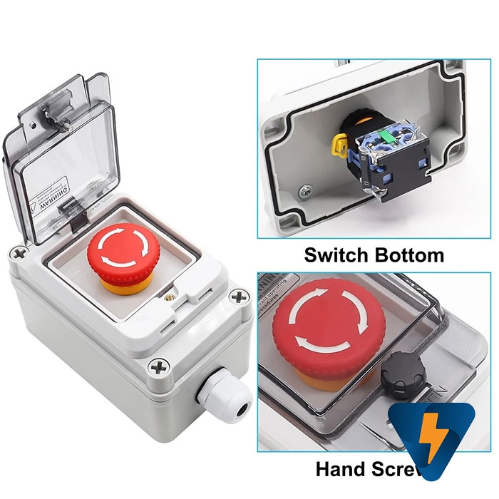 Hộp công tắc nút nhấn báo cháy ngắt điện chống nước