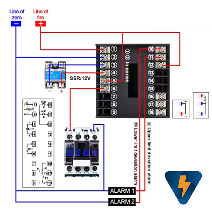 Đồng hồ điều khiển nhiệt độ PID BERM CH702 ra Relay SSR 72X72mm sử dụng cảm biến K PT100