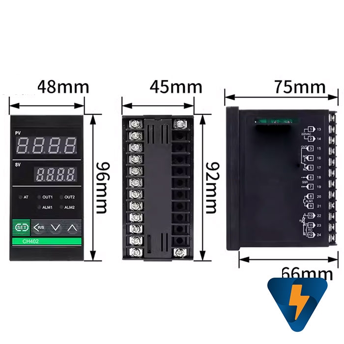 Bộ điều khiển nhiệt độ CH402 , Đồng hồ đo nhiệt độ CH402