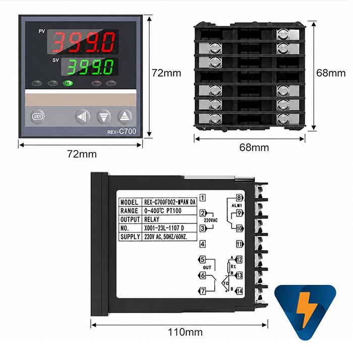 Đồng hồ nhiệt độ REX-C700