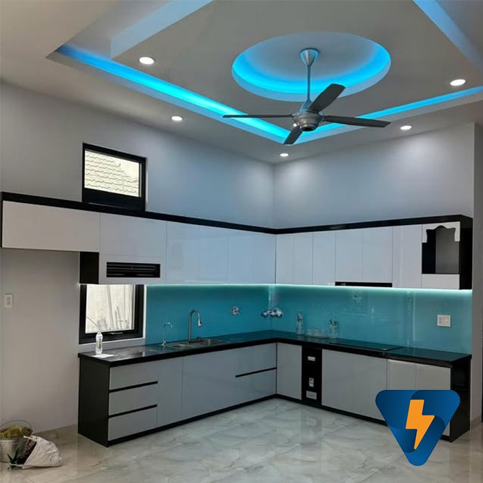 Trọn gói bộ bếp nhựa đặc ruột PVC cánh đặc phủ Acrylic ECO-HP001
