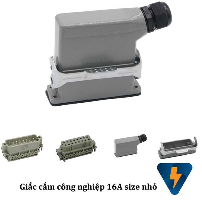 Đầu nối cho cáp đồng trục HDC-HA-016-1 size nhỏ dưới 16A