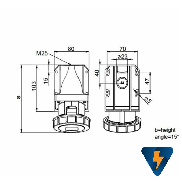 Ổ cắm PCE 3P 16A  F1132-6 | Phích cắm PCE 3P 16A F0132-6 công nghiệp