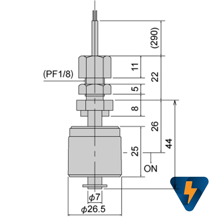 Phao báo mức nước nhựa phao đo mức nước bằng nhựa điện từ 45mm - Japan