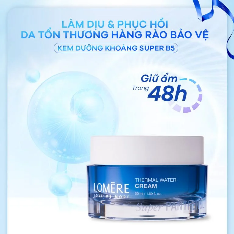 Kem dưỡng da LOMERE SUPER PANTHENOL THERMAL WATER CREAM 50ml