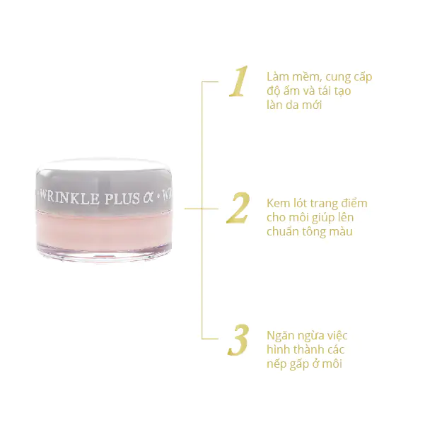 Lót dưỡng môi - WRINKLE PLUS ALPHA CLEAR LIP BASE