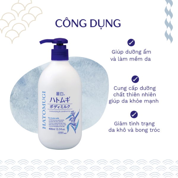 Sữa dưỡng thể Reihaku Hatomugi 400ml - 4513574029606