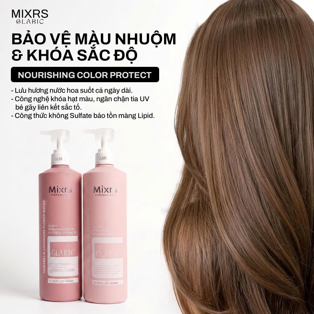 GLARIC NOURISHING COLOR PROTECT SHAMPOO 800ML (Gội Hồng 800ml) - 5061014611946
