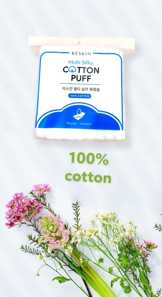 Bông tẩy trang hiệu Ibeaudy Reskin, miếng vuông,180miếng/gói