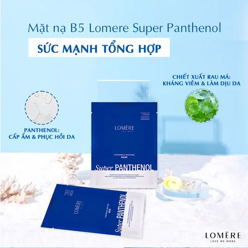 Mặt nạ dưỡng da LOMERE SUPER PANTHENOL THERMAL WATER MASK 23g/gói