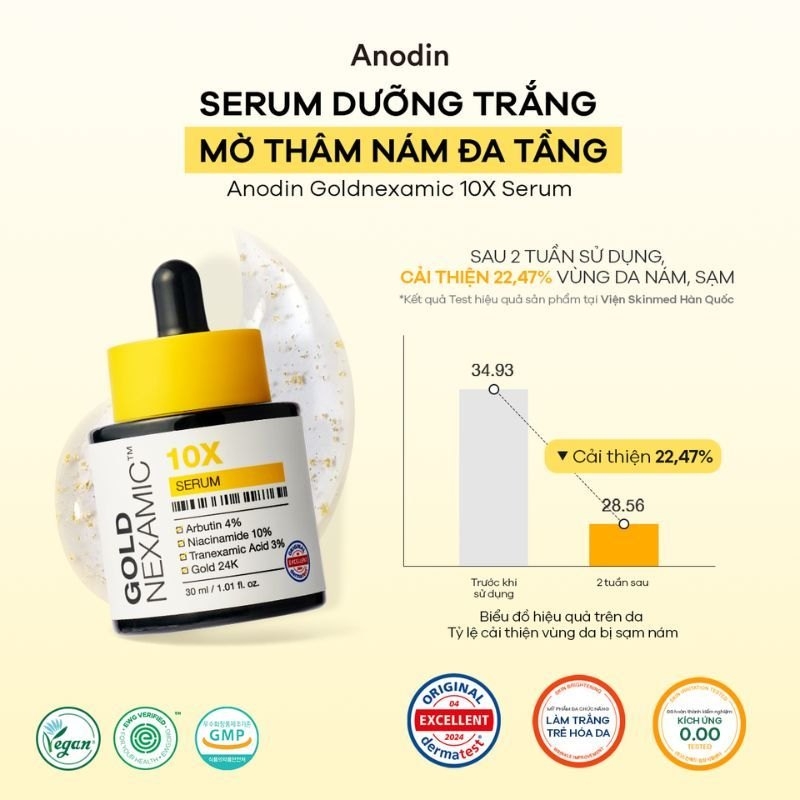 Serum dưỡng da ANODIN GOLDNEXAMIC 10X SERUM