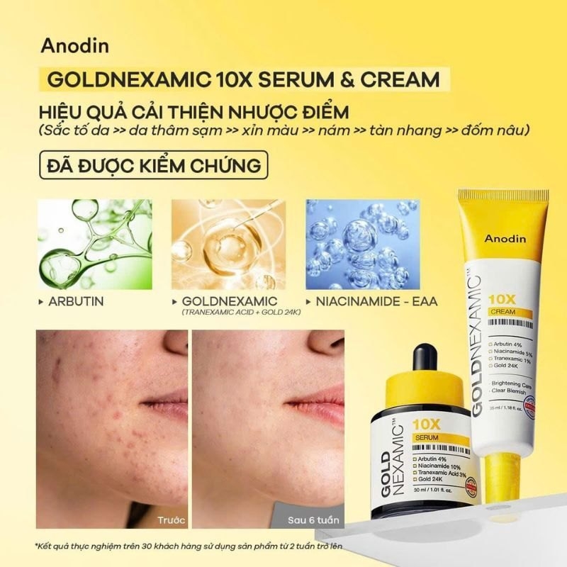 Serum dưỡng da ANODIN GOLDNEXAMIC 10X SERUM