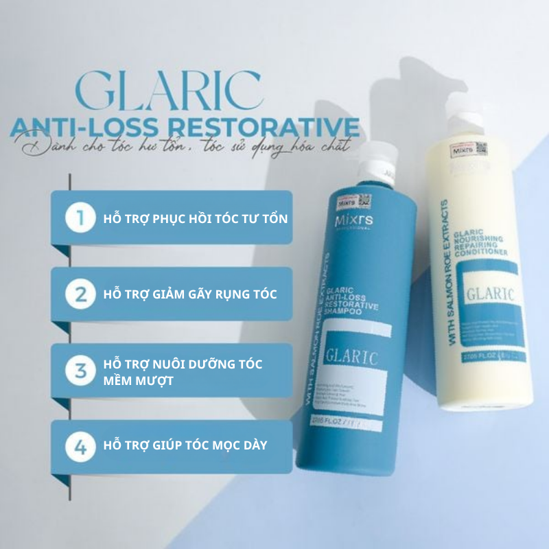 GLARIC ANTI LOSS RESTORATIVE SHAMPOO 500ML(Gội Xanh dương 500ml) - 5061014616057