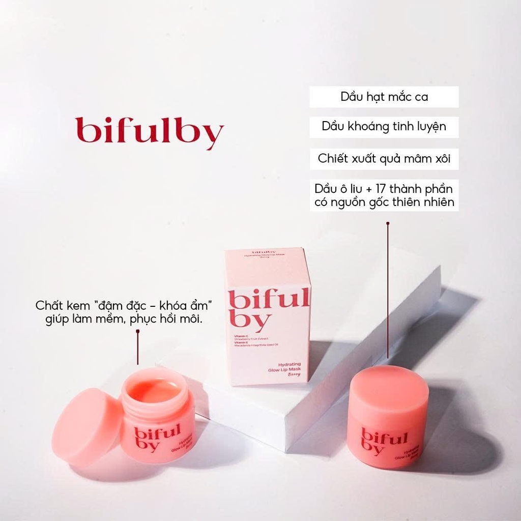 Mặt nạ dưỡng ẩm môi bifulby Hydrating Glow Lip Mask Berry